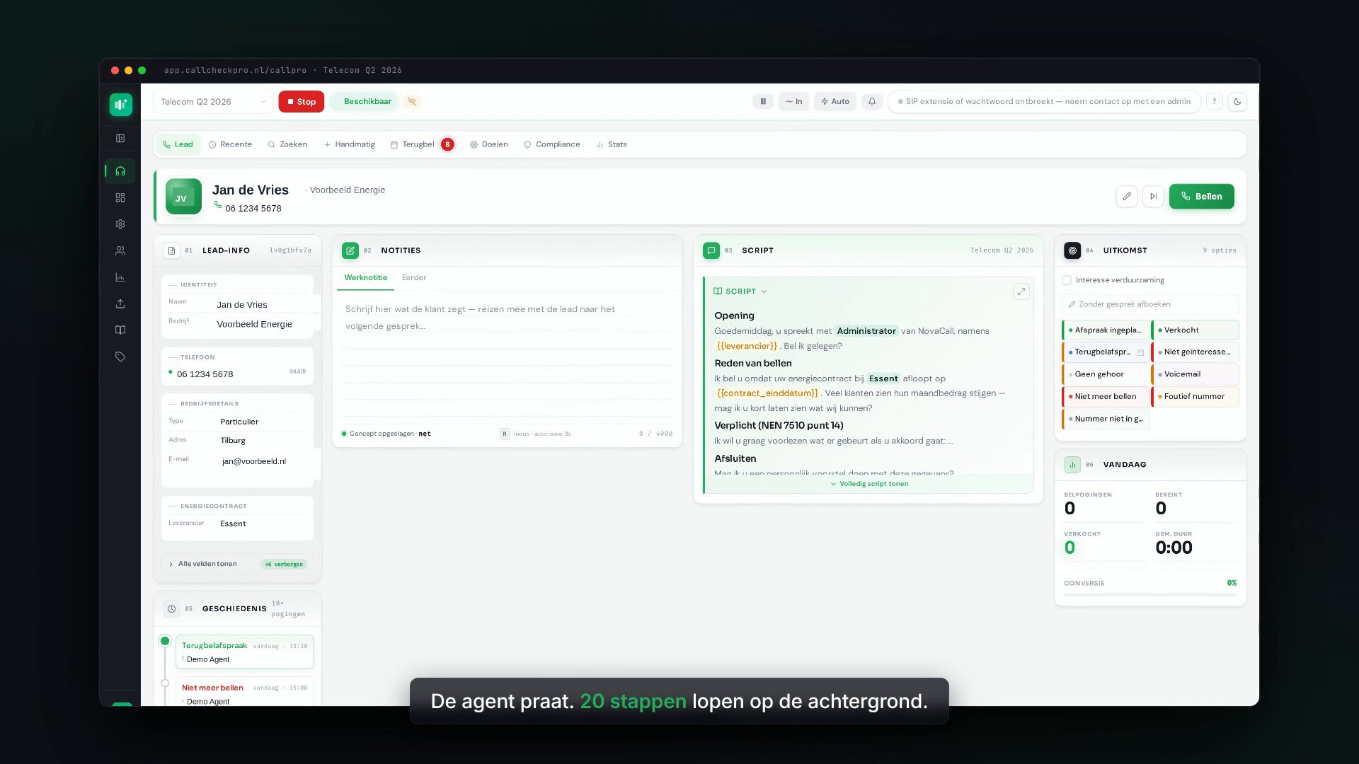 Product-tour: CallCheckPro compliance-rapport in beeld